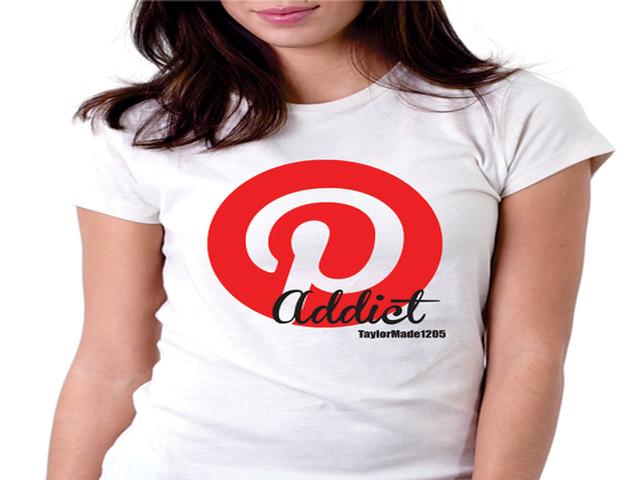 Pinterest, TShirt,Pinterest Addict Shirt,clipart,lineart,vector clip art,line art,t-shirt,designs,silk,screen,teeshirts,screen-printing,embroidery,logo,mascot,My first CadworxLive Design. I made this custom shirt to show my LOVE for Pinterest.,To The Letter Designs,Ocala,FL,34473