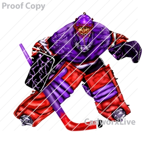 hockey,sports,ice,puck,stick,goalie,fight,Stock Art File: hky40005,clipart,lineart,vector clip art,line art,t-shirt,designs,silk,screen,teeshirts,screen-printing,embroidery,logo,mascot,Hockey goalie defending goal with pads, stick and mask.