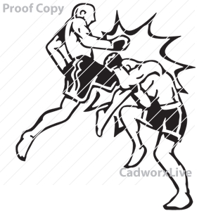 Sports, MMA, karate, fight,Cagefght,clipart,lineart,vector clip art,line art,t-shirt,designs,silk,screen,teeshirts,screen-printing,embroidery,logo,mascot,Cage fighters fighting and knocking out.