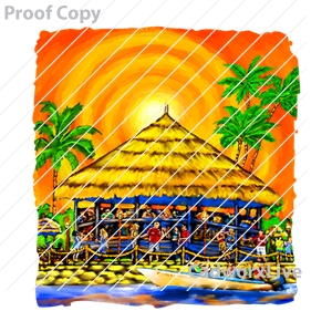 summer,sun,hot,vacation,outdoors,swimming,tropical,ocean,sea,party,tiki,sunset,beach,ocean front,Stock Art File: sm40013,clipart,lineart,vector clip art,line art,t-shirt,designs,silk,screen,teeshirts,screen-printing,embroidery,logo,mascot,Oceanfront sunset party on the beach with boardwalk and boat.