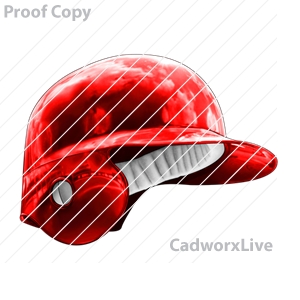 sports,baseball,MLB,field,summer,game,home run,outfield,pitcher,catcher,bat,Stock Art File: bb30008,clipart,lineart,vector clip art,line art,t-shirt,designs,silk,screen,teeshirts,screen-printing,embroidery,logo,mascot,Red baseball batters helmet.