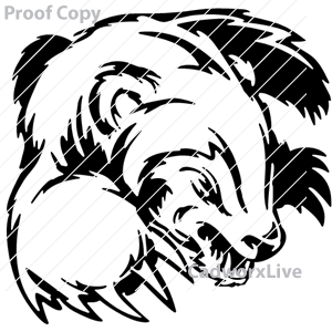 animals,mascots,sports,bear,grizzly,claw,Grizzly bear claws,clipart,lineart,vector clip art,line art,t-shirt,designs,silk,screen,teeshirts,screen-printing,embroidery,logo,mascot,Ferocious grizzly bear with claws and shadows.