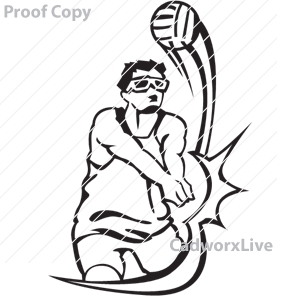 Sports, volleyball, set,Volleyball guy,clipart,lineart,vector clip art,line art,t-shirt,designs,silk,screen,teeshirts,screen-printing,embroidery,logo,mascot,Volleyball guy returning volleyball with a dig.