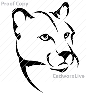 animals,mascots,sports,cat,panther,lion,cougar,tiger,bobcat,lynx,Cougar,clipart,lineart,vector clip art,line art,t-shirt,designs,silk,screen,teeshirts,screen-printing,embroidery,logo,mascot,Cougar or panther cat profile.
