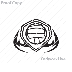 Sports, volleyball, ball,Volleyball crest,clipart,lineart,vector clip art,line art,t-shirt,designs,silk,screen,teeshirts,screen-printing,embroidery,logo,mascot,Volleyball with crest and tribal design.