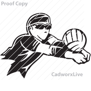 Sports, volleyball, set,Volleyball guy dig,clipart,lineart,vector clip art,line art,t-shirt,designs,silk,screen,teeshirts,screen-printing,embroidery,logo,mascot,Volleyball player with hat and ball.