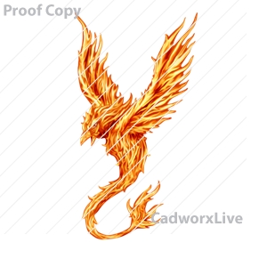 mascots,animals,sports,bird,phoenix,fire,Stock Art File: ma30050,clipart,lineart,vector clip art,line art,t-shirt,designs,silk,screen,teeshirts,screen-printing,embroidery,logo,mascot,Feiry phoenix with flame wings.