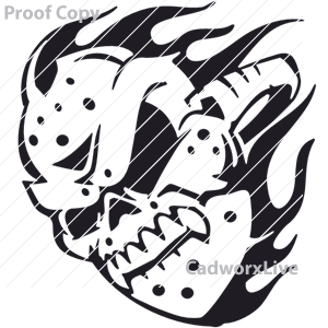 Sports, hockey,goalie,mask,Goalie,clipart,lineart,vector clip art,line art,t-shirt,designs,silk,screen,teeshirts,screen-printing,embroidery,logo,mascot,Skull hockey mask worn by goalie.